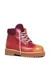 Pdf Burgundy Gradient-effect Leather Strada Ankle Boots In Multi
