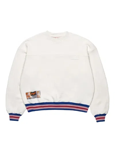 Pdf Striped-detail Sweatershirt In White
