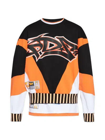 Pdf Striped Graphic-print Sweatshirt In Multi