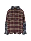 Pdf Patchwork-effect Check Raf Hooded Jacket In Multi