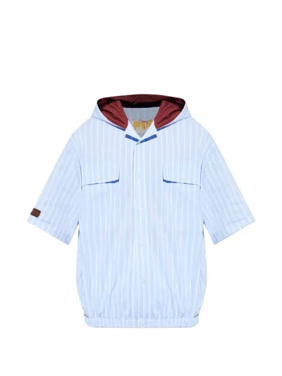 Pdf Striped Hooded Shirt In Orange