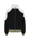 Pdf Colour-block Zip-up Hoodie In Black