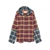 Pdf Patchwork-effect Check Raf Hooded Jacket In Brown