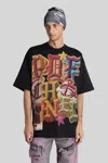 Pdf Black Cotton Jersey Printed T-shirt In Black