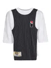 Pdf Pinstripe-pattern Logo-patch T-shirt In Black