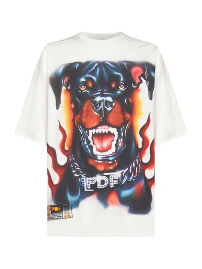 Pdf White Cotton Jersey Printed T-shirt In Multi