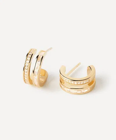 Pdpaola 18ct Gold-plated Bianca Double Band Hoop Earrings