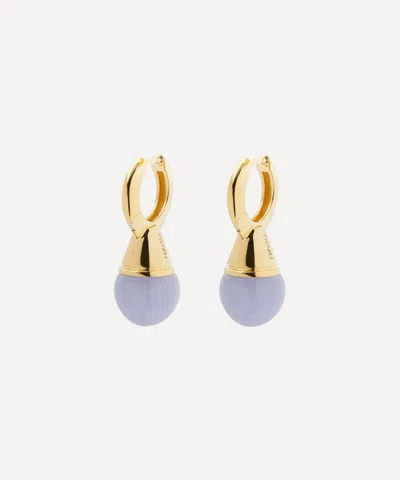 Pdpaola 18ct Gold-plated Blue Lace Agate Riviera Hoop Earrings