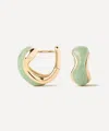 Pdpaola 18ct Gold-plated Green Aventurine Musa Huggie Hoop Earrings In Green