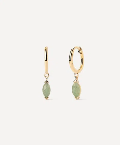 Pdpaola 18ct Gold-plated Green Aventurine Nomad Drop Earrings