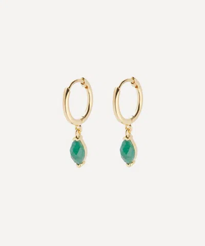 Pdpaola 18ct Gold-plated Green Aventurine Nomad Hoop Earrings