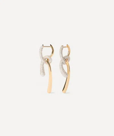 Pdpaola 18ct Gold-plated Pave Twist Hoop Earrings