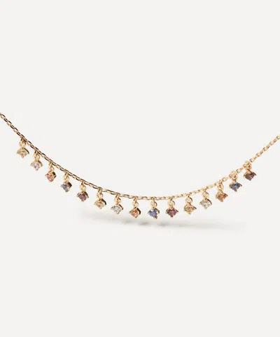 Pdpaola 18ct Gold-plated Willow Gemstone Necklace