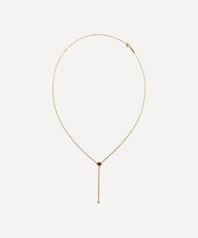 Pdpaola 18ct Gold-plated Tigers Eye Stella Lariat Necklace