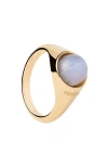 Pdpaola Agate Moon Ring In Blue Lace