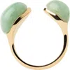 Pdpaola Gravity Stone Ring In Green Aventurine