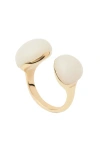 Pdpaola Gravity Stone Ring In White Quartz