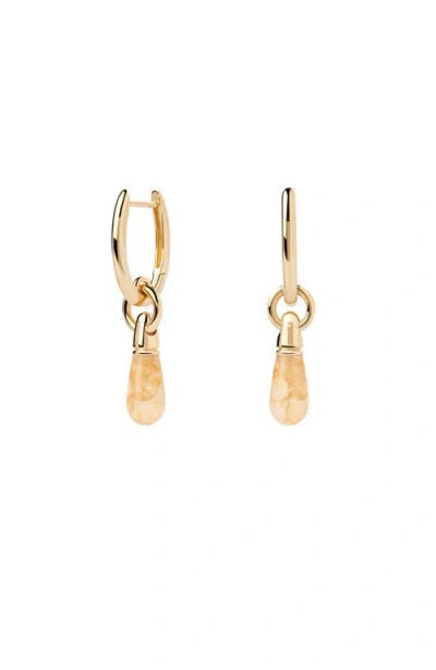 Pdpaola Jupiter Single Hoop In Yellow Aventurine