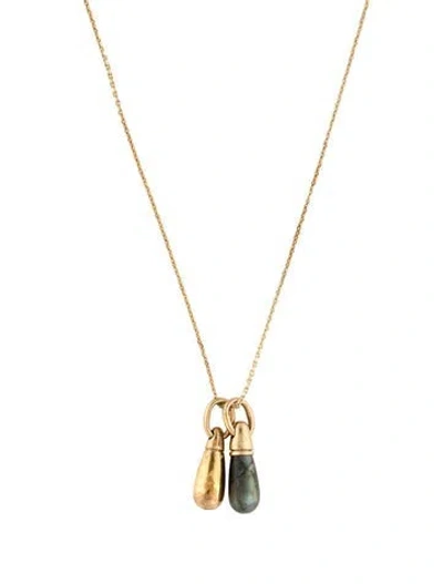 Pre-owned Pdpaola Labradorite Pendant Necklace, 20" In Multicolor