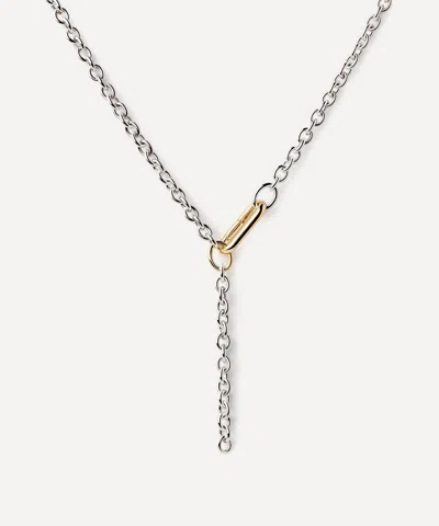Pdpaola Mixed Metal Beat Bicolour Chain Necklace
