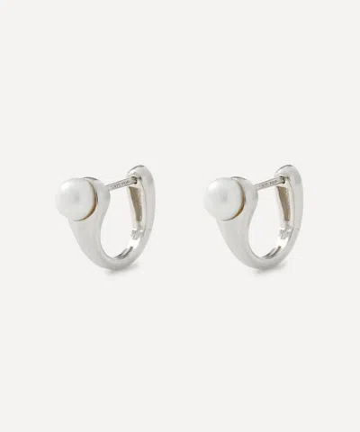 Pdpaola Rhodium-plated La Perla Ondine Hoop Earrings In Gold