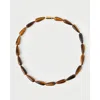 Pdpaola Tiger Eye Drop Necklace In Brown