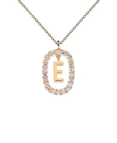 Pdpaola Diamonds And Gold Letter Necklace In Letter E