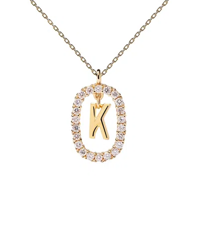 Pdpaola Diamonds And Gold Letter Necklace In Letter K