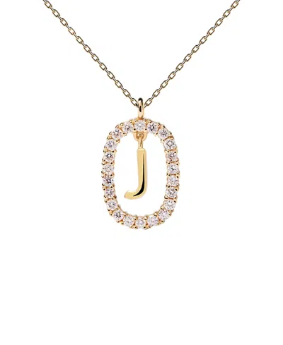 Pdpaola Diamonds And Gold Letter Necklace In Letter J