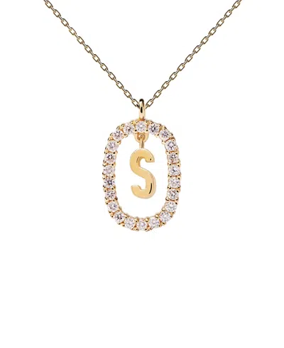 Pdpaola Diamonds And Gold Letter Necklace In Letter S