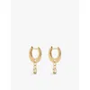 Pdpaola Womens Gold Lily 18ct Yellow-gold Plated Sterling-silver And Cubic Zirconia Huggie Earrings In Gold