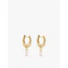 Pdpaola Womens Gold Peach Lily 18ct Yellow-gold Plated Sterling-silver And Cubic Zirconia Huggie Ear In Gold