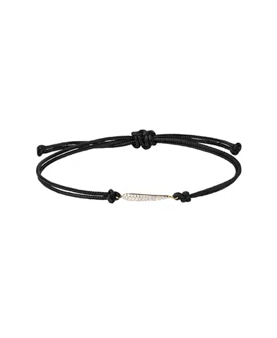 Pdpaola Nina Diamond Cord Bracelet In Black