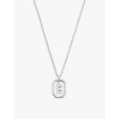 Pdpaola Womens Silver Mini Letter B Sterling-silver And Crystal