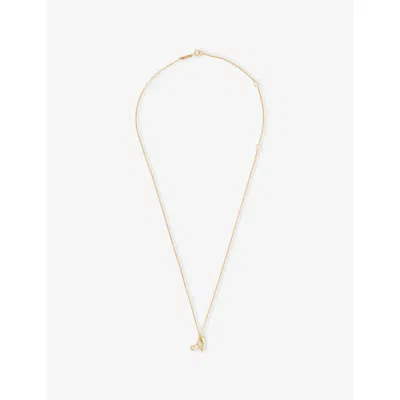 Pdpaola Womens Gold A Initial A 18ct Yellow Gold-plated Sterling-silver And Cubic Zirconia Pendant Necklace
