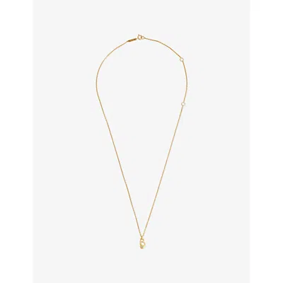 Pdpaola Womens Gold B Initial B 18ct Yellow Gold-plated Sterling-silver And Cubic Zirconia Pendant Necklace
