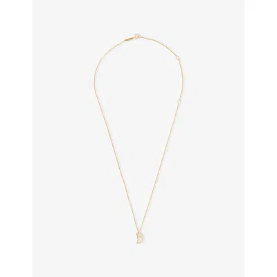 Pdpaola Womens Gold D Initial D 18ct Yellow Gold-plated Sterling-silver And Cubic Zirconia Pendant Necklace