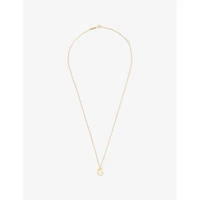 Pdpaola Womens Gold G Initial G 18ct Yellow Gold-plated Sterling-silver And Cubic Zirconia Pendant Necklace