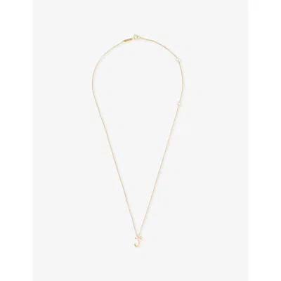 Pdpaola Womens Gold J Initial J 18ct Gold-plated 925 Sterling Silver Pendant Necklace