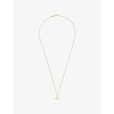 Pdpaola Womens Gold K Initial K 18ct Gold-plated 925 Sterling Silver Pendant Necklace