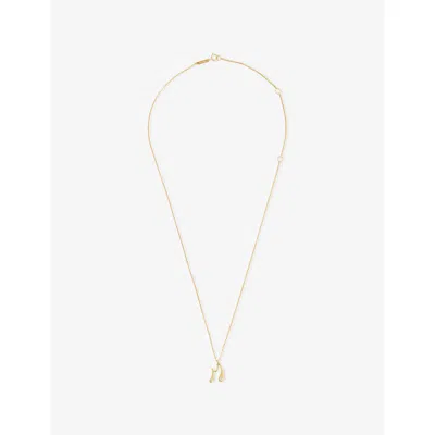 Pdpaola Womens Gold M Initial M 18ct Gold-plated 925 Sterling Silver Pendant Necklace