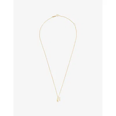 Pdpaola Womens Gold N Initial N 18ct Gold-plated 925 Sterling Silver Pendant Necklace