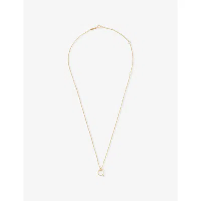 Pdpaola Womens  Initial Q 18ct Gold-plated 925 Sterling Silver Pendant Necklace