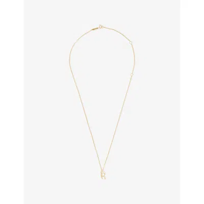 Pdpaola Womens Gold R Initial R 18ct Gold-plated 925 Sterling Silver Pendant Necklace