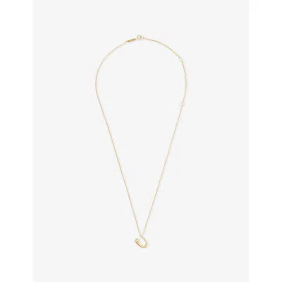 Pdpaola Womens  Initial U 18ct Gold-plated 925 Sterling Silver Pendant Necklace