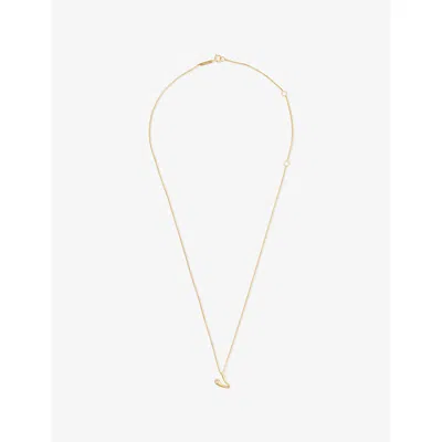 Pdpaola Womens  Initial V 18ct Gold-plated 925 Sterling Silver Pendant Necklace