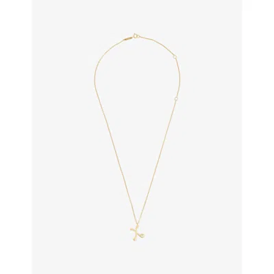 Pdpaola Womens  Initial X 18ct Gold-plated 925 Sterling Silver Pendant Necklace