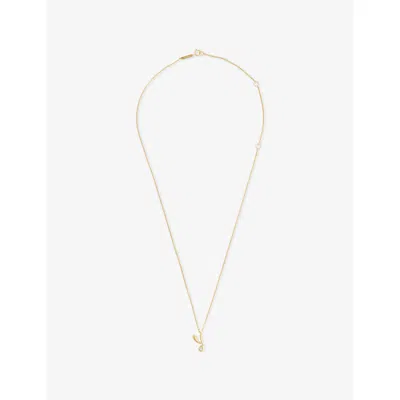 Pdpaola Womens  Initial Y 18ct Gold-plated 925 Sterling Silver Pendant Necklace