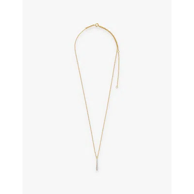 Pdpaola Womens Olga 18ct Yellow Gold-plated Sterling-silver And Cubic Zirconia Pendant Necklace