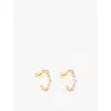 Pdpaola Womens Lotus Small 18ct Yellow-gold Plated 925 Sterling Silver And Cubic Zirconia Hoop Earrings In Gold